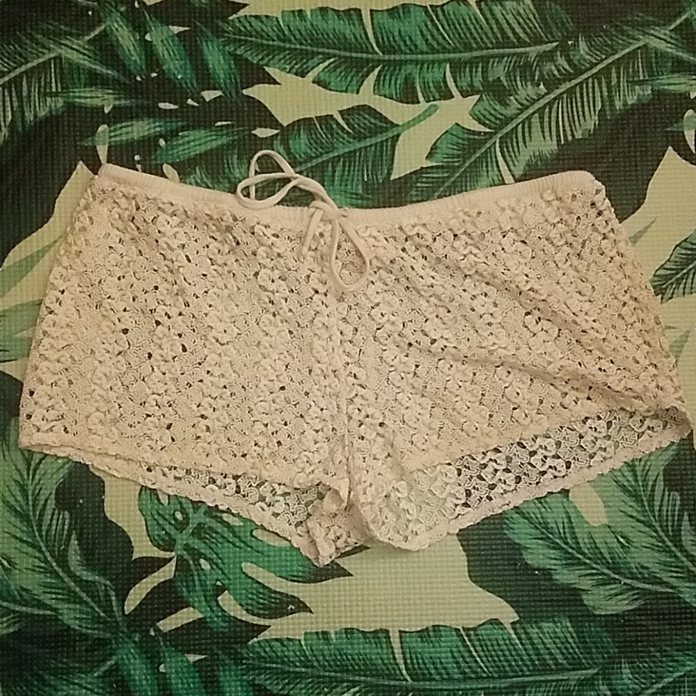 Lace swimsuit shorts cover up